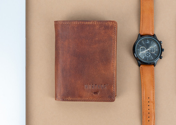 MUSTANG Denimo High Wallet Side Opening UNIWERSALNY SKÓRZANY PORTFEL POJEMNY NA KARTY RFID