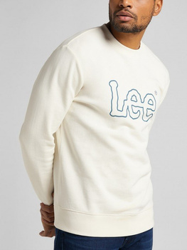 MĘSKA BLUZA MATERIAŁOWA LEE BASIC CREW LOGO SWS ECRU L80XSPNQ 112121572