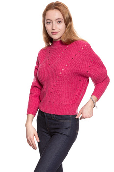 DAMSKI SWETER WRANGLER CROP KNIT BRIGHT ROSE W8111PKVC 112132229