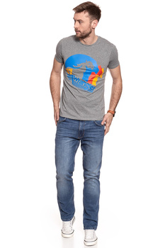 KOSZULKA WRANGLER HORSE LOGO TEE GREY MARL W7B72FKVB 112131539