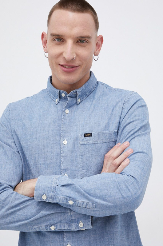 LEE SLIM BUTTON DOWN SKYWAY BLUE L66XJDQL 112142498