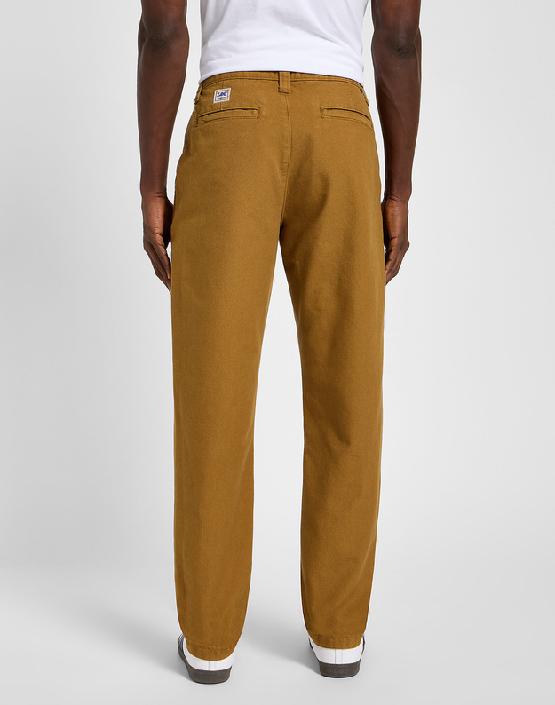 MESKIE SPODNIE MATERIALOWE LEE RELAXED WORKWEAR CHINO GLAZED GINGER 112355784