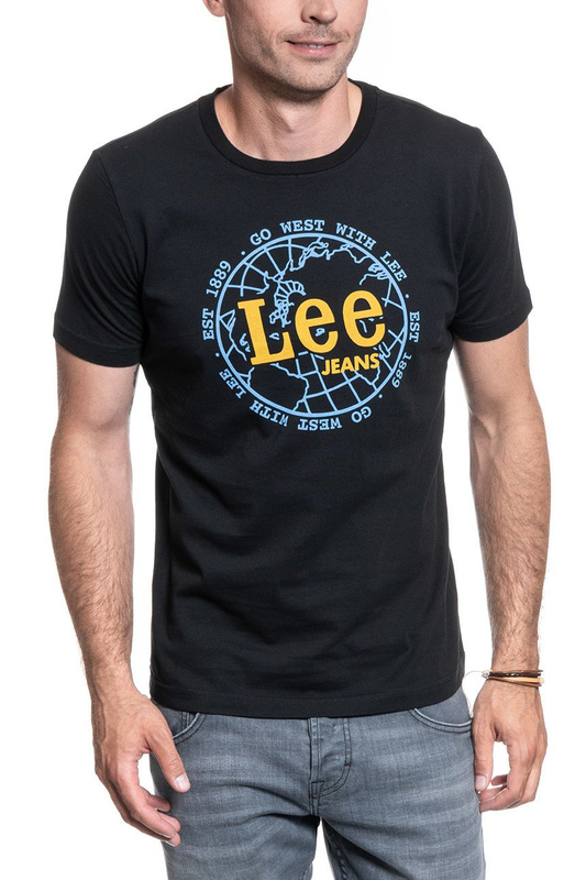 T-SHIRT MĘSKI LEE T SHIRT WORLD TEE BLACK L64BFE01 112115665