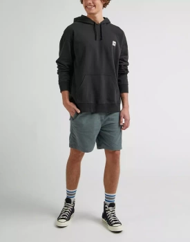 LEE CORE LOOSE HOODIE MĘSKA BLUZA Z KAPTUREM LOGO WASHED BLACK L84WFXON 112330671
