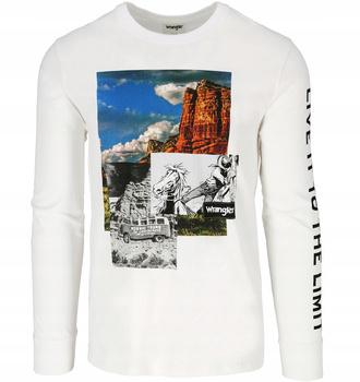 WRANGLER LS COWBOY COOL TEE MĘSKI LONGSLEEVE KOSZULKA Z DŁUGIM RĘKAWEM WHITE W7G8FG989 112131839