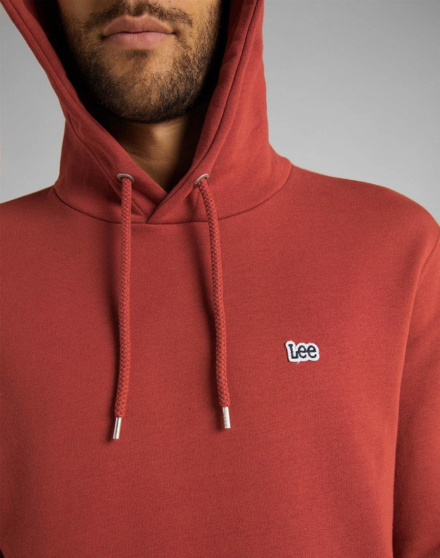 LEE PLAIN HOODIE MĘSKA BLUZA Z KAPTUREM RED OCHRE L80YTJOE 112121623