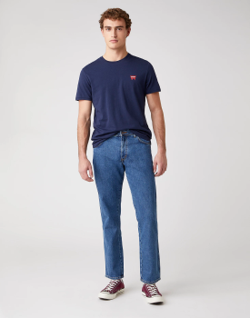 MĘSKI T-SHIRT WRANGLER SS SIGN OFF TEE NAVY W7C07D335 112131601