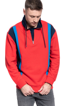 MĘSKA BLUZA WRANGLER CUT&SEW HALFZIP FORMULA RED W6C3HQXWO 112130706