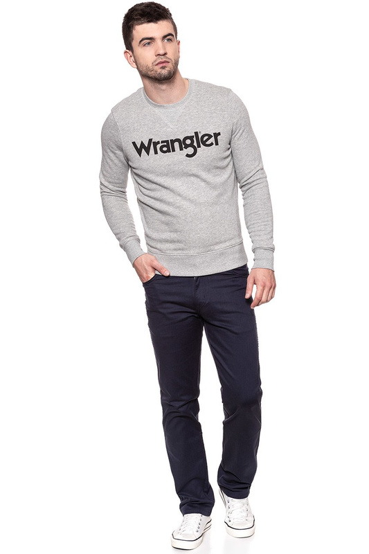 WRANGLER LOGO CREW MID GREY MEL W6570HY37 112130587