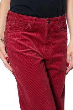 DAMSKIE SPODNIE SZTRUKSOWE LEE 5 POCKET WIDE LEG BIKING RED L30SDC87 112106606