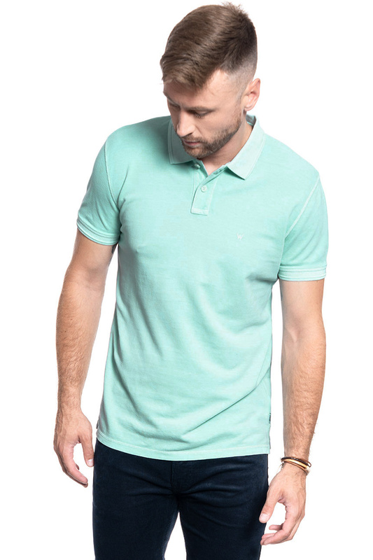KOSZULKA POLO MĘSKA WRANGLER T-SHIRTS OVERDYE PLUME BLUE W7C15KQVP 112131639