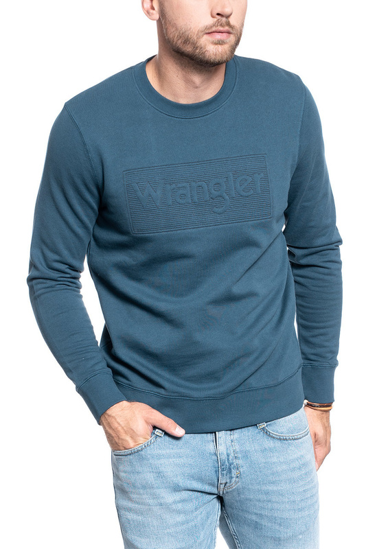BLUZA MĘSKA WRANGLER TONAL LOGO SWEAT DARK BLUE TEAL W6C8-HX-B16 112130710
