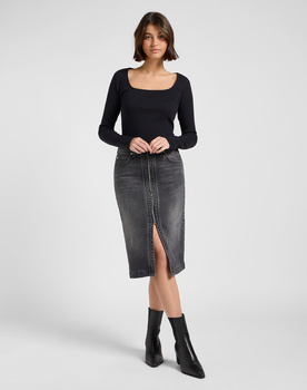 DAMSKA KOSZULKA LEE LS SQUARE NECK BLACK 112370951