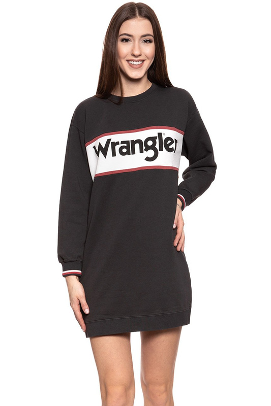 DAMSKA SUKIENKA WRANGLER SWEAT DRESS FADED BLACK W9066HQV6 112132426