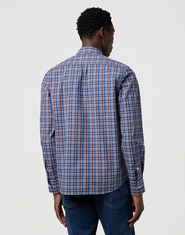 MESKA KOSZULA WRANGLER 1 PKT POPLIN SHIRT DARK BLUE 112371403