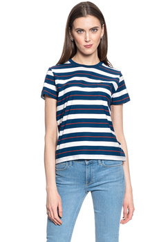 LEE RELAXED POCKET TEE DAMSKI T-SHIRT KOSZULKA W PASKI WASHED BLUE L40RYHLR 112108721