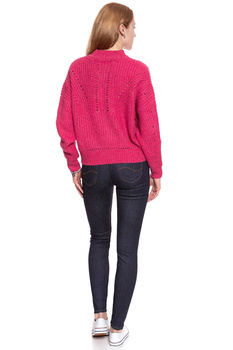 DAMSKI SWETER WRANGLER CROP KNIT BRIGHT ROSE W8111PKVC 112132229