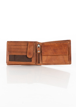 MUSTANG Denimo High Wallet Side Opening MĘSKI SKÓRZANY PORTFEL POJEMNY NA KARTY PREMIUM 