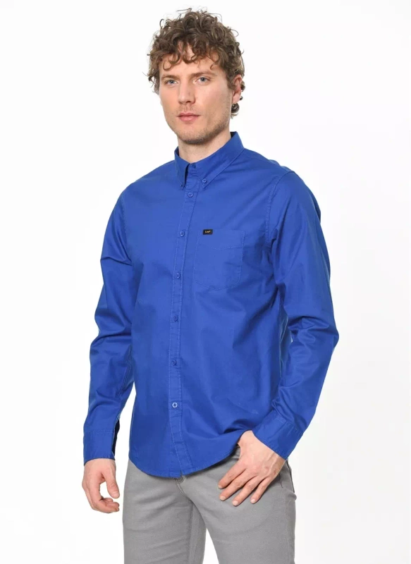 LEE BUTTON DOWN MĘSKA KOSZULA MATERIAŁOWA INDIGO FLASH L880JQED 112123197