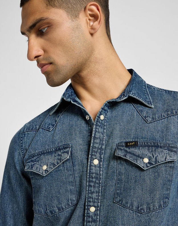 LEE MĘSKA KOSZULA REGULAR WESTERN SHIRT GREEN AURA 112355743 L66W008582