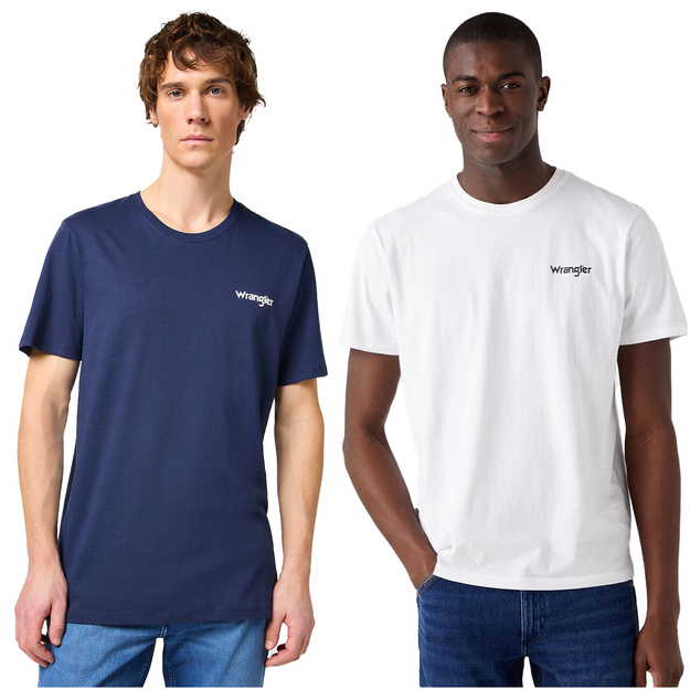 WRANGLER 2PACK SIGN OFF TEE MĘSKA KOSZULKA ZESTAW KOSZULEK REAL NAVY W7BZFQXW4 112321593