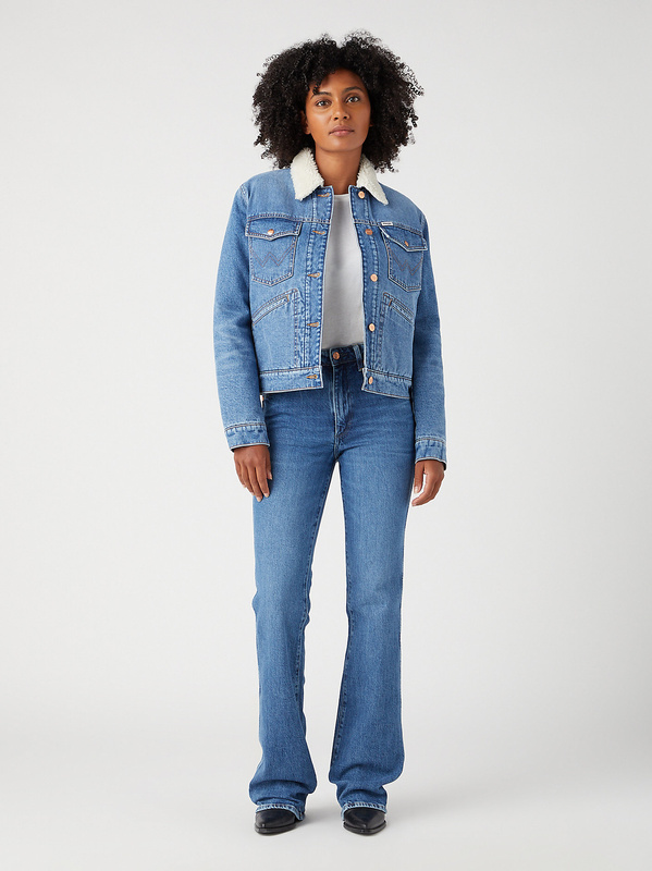 WRANGLER DAMSKA KURTKA JEANSOWA WRANGLER HERITAGE SHERPA JACKET FIRST LOVE 112342682