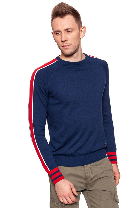 MĘSKI SWETER WRANGLER RAGLAN KNIT BLUE DEPTHS W8615PRJY 112132316