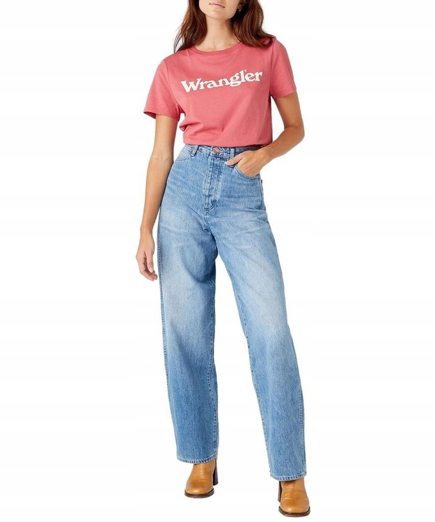 WRANGLER REGULAR TEE DAMSKI T-SHIRT KOSZULKA LOGO NADRUK HOLLY BERRY W7N4GHXGH 112146409