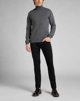 MĘSKI SWETER LEE HIGH NECK KNIT DARK GREY MELE L83CKF06 112140922