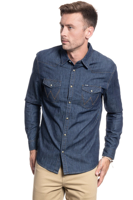 WRANGLER DENIM WESTERN SHIRT RINSE INDIGO W5M12AXWE 112130202