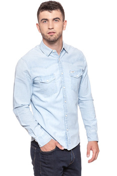 KOSZULA JEANSOWA MĘSKA WRANGLER LS WESTERN LIGHT STONE W5A231GZ6 112129994