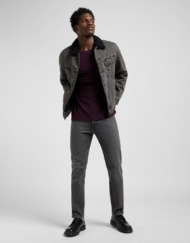 MESKA KOSZULKA  LEE SS PATCH LOGO TEE DEEP WINE 112370738