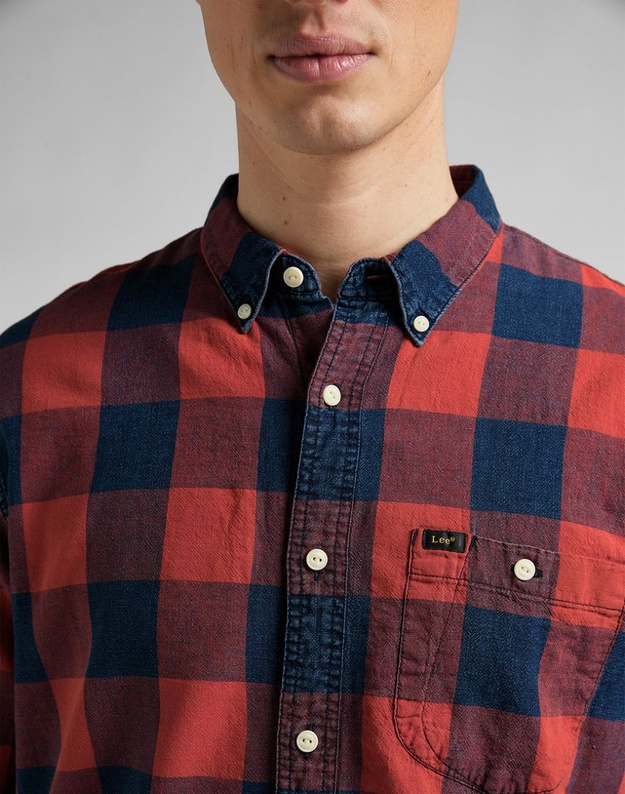 LEE RIVETED SHIRT MĘSKA KOSZULA W KRATĘ REAL RED L66IOVUI 112145370