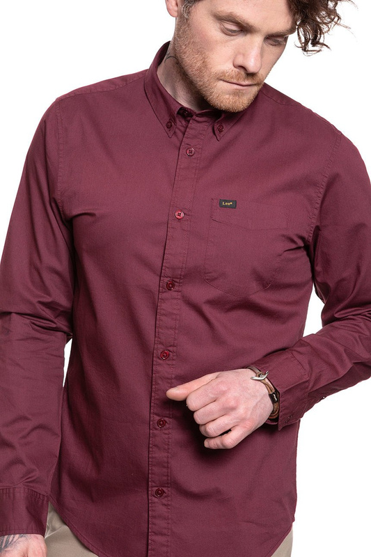 LEE LEE BUTTON DOWN BURGUNDY L880NBMF 112123304
