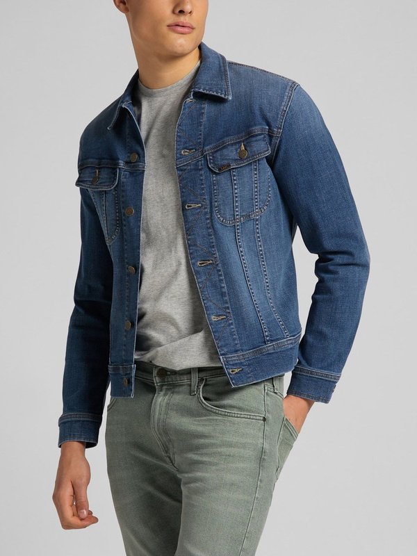 MĘSKA KURTKA JEANSOWA LEE SLIM RIDER MID VISUAL CODY L89RNLQN 112123891