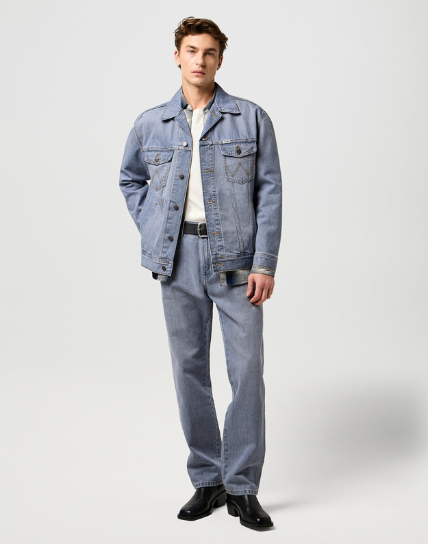 MESKA KURTKA JEANSOWA WRANGLER ANTI FIT JACKET LIGHT ICE 112371446