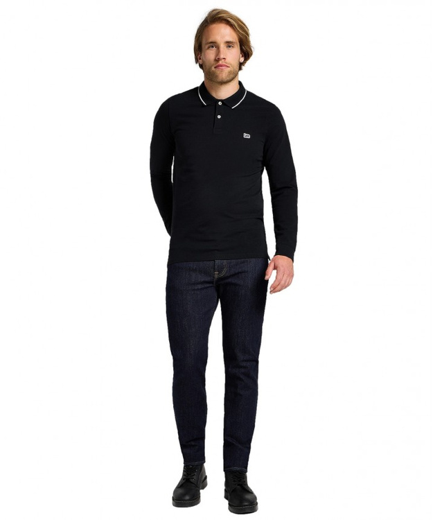 MESKA KOSZULKA POLO LEE LS PIQUE POLO BLACK BLACK 112322786