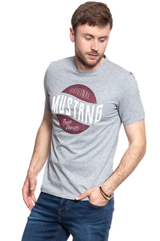 MUSTANG T SHIRT CRACK PRINT TEE MID GREY MELANGE 1007536 4164