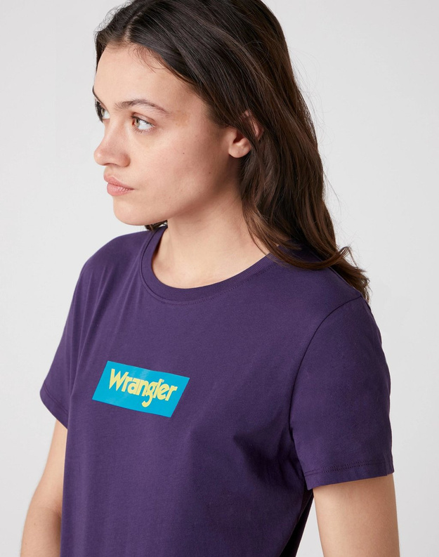 DAMSKI T-SHIRT WRANGLER LOGO TEE PURPLE VELVET W7P3EVXSL 112132043