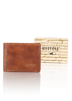MUSTANG Denimo High Wallet Side Opening MĘSKI SKÓRZANY PORTFEL POJEMNY NA KARTY PREMIUM 