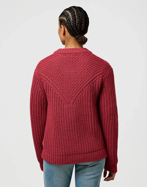 DAMSKI SWETER WRANGLER WESTERN CARDIGAN EARTH RED 112370797