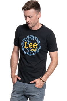 T-SHIRT MĘSKI LEE T SHIRT WORLD TEE BLACK L64BFE01 112115665