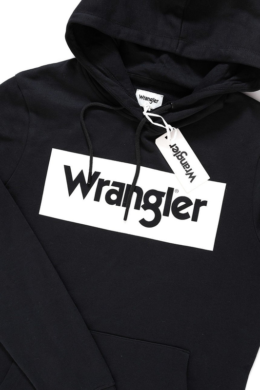 BLUZA WRANGLER LOGO HOODIE BLACK W641HY100 112130472