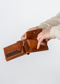 MUSTANG Denimo High Wallet Side Opening MĘSKI SKÓRZANY PORTFEL POJEMNY NA KARTY PREMIUM 