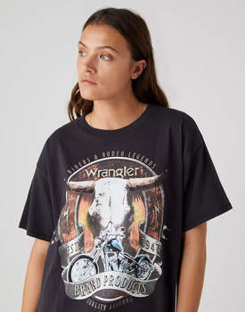DAMSKI T-SHIRT WRANGLER OVERSIZED TEE WASHED BLACK W7R3-GF-XVD 112132103
