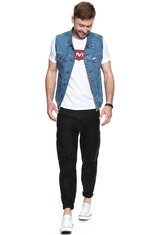 MĘSKI BEZRĘKAWNIK JEANSOWY WRANGLER DENIM VEST BORA BLUE W447Q318F 112128889
