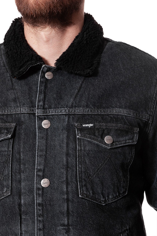 KURTKA ZIMOWA WRANGLER SHERPA JACKET MIDNIGHT STONE W423RJ19X 112128816
