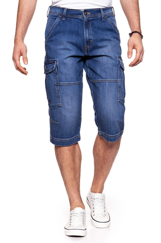 WRANGLER 3/4 CARGO SHORTS DEN REEL BLUES W16S0856B