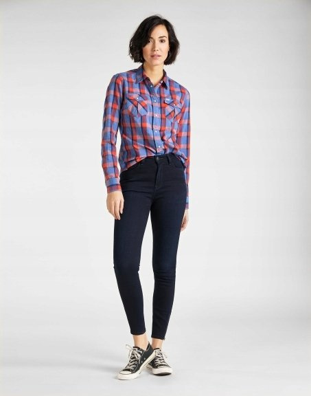 LEE REGURAL WESTERN SHIRT DAMSKA KOSZULA W KRATĘ DŁUGI RĘKAW POPPY RED L45SHRNH 112110485