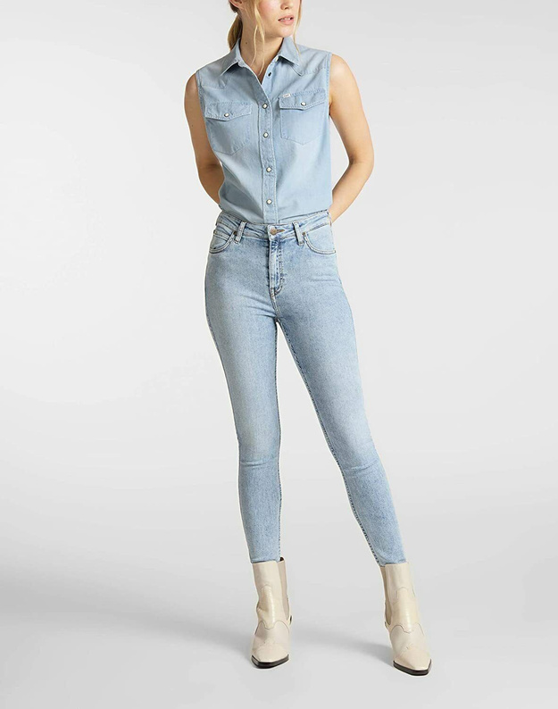 LEE IVY SUPER SKINNY HIGH DAMSKIE SPODNIE JEANSOWE JEANSY BLEACHED JESS L32EMFBL 112107414